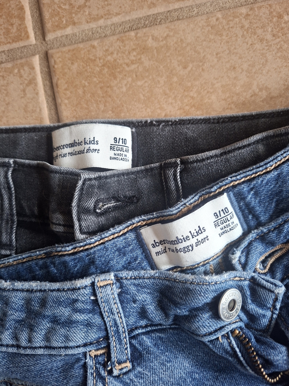 abercrombie kids Blue Denim Layered Look Shorts